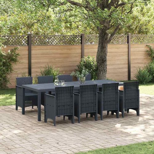 Garten Essset 9 pcs Anthrazit 250 x 100 x 73 cm Poly-Rattan