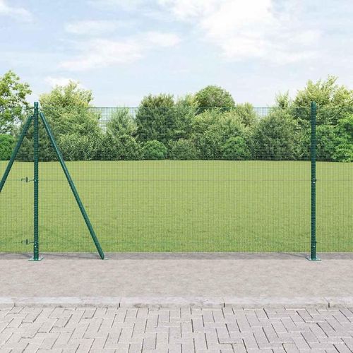 Zaun mit Pfosten Grün 1.2 x 50 m Stahl