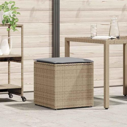 Außenlagerbox Beige Synthetisches Rattan Mittel Außenlagerbox