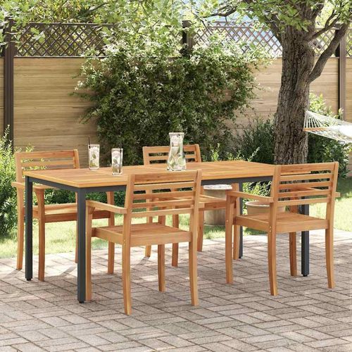 Gartentische Natur und Schwarz 180 x 90 x 75 cm