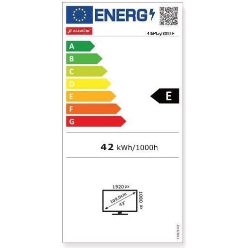 ALLVIEW 43‑Zoll Full‑HD Smart‑LED Fernseher 43iPlay6000‑F – Nahezu Rahmenlos, HDMI & USB, WLAN, VIDAA‑Smart‑TV, Wandmontierbar (VESA 200×200)