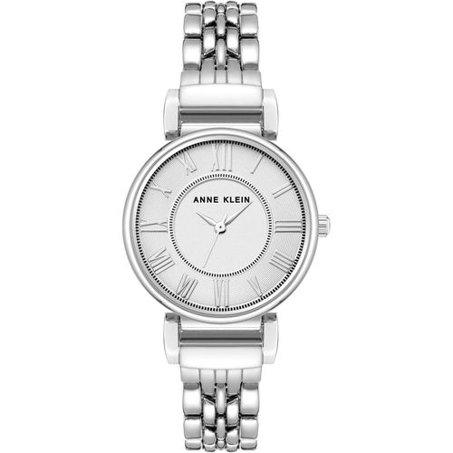 Damenuhr silber mit Metallarmband und römischen Zahlen