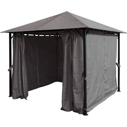 Metall Garten Pavillon Nizza 3x3m Antik Partyzelt Grau RAL 7012 mit 4 Seitenteilen