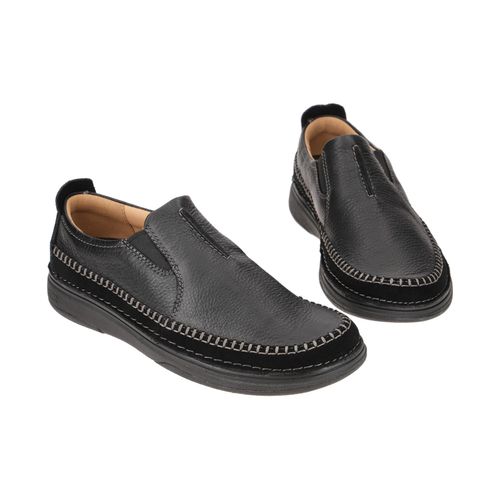 Clarks Slipper Nature5 Walk, Glattleder, Schwarz, Herren