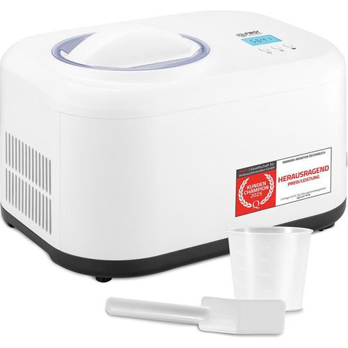 TZS First Austria - Eismaschine 1L mit Kompressor 3 in 1 - Ice Cream Maker 100W selbstkühlend für Frozen Joghurt, Sorbet & Eiscreme - Kleine Speiseeismaschine inkl. Rezeptheft, Messbecher & Spatel