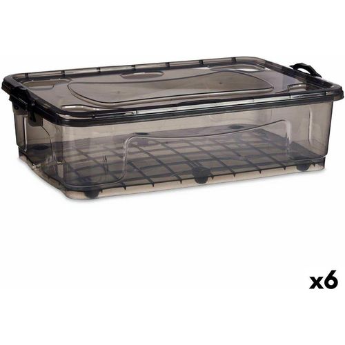 Aufbewahrungsbox de mit Rollen anthrazit Kunststoff 40 l 46,5 x 20 x 20 x 72,5 cm (6 Stück)