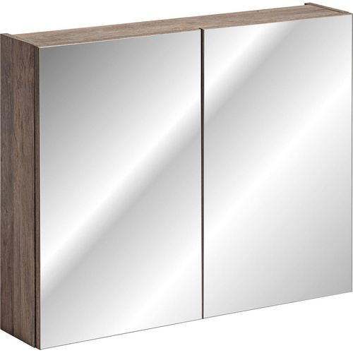 Badezimmer Spiegelschrank 80cm AKAN Vintage Eiche inkl. LED