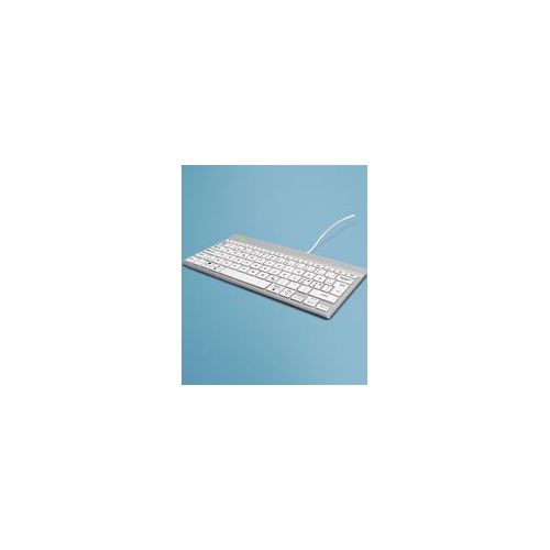 R-Go Tools Compact Break QWERTY (ND) Kabelgebundene ergonomische Tastatur, Weiß, RGOCONDWDWH