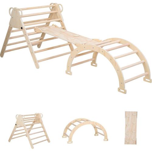Hengda 3 in 1 Kletterdreieck Klettergerüst mit Rampe Sprossendreieck zum Klettern
