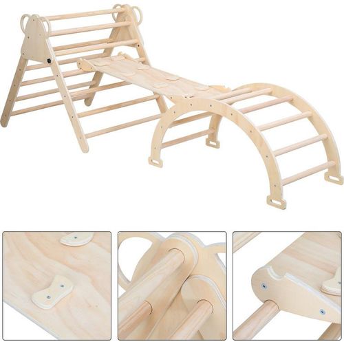 Kletterdreieck für Kinder Klettergerüst Holzspielzeug 60 kg Belastbar