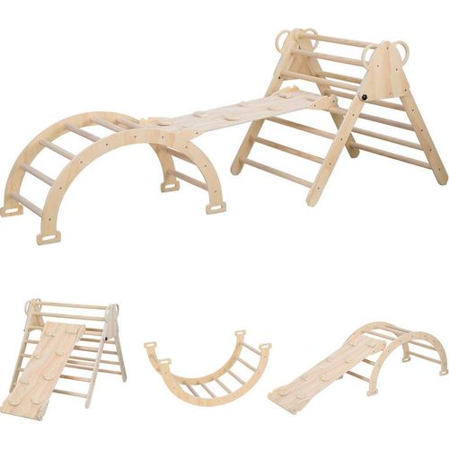 TolleTour Kletterdreieck für Kinder Klettergerüst Holzspielzeug 60 kg Belastbar