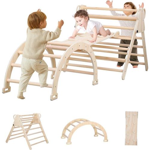 3 in 1 Kletterdreieck Klettergerüst mit Rampe Sprossendreieck zum Klettern
