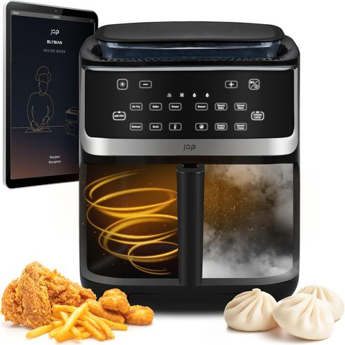 JAP Elysian Heißluftfritteuse 7L XXXL -Airfryer mit 10 Kochfunktionen - Air fryer Spülmaschinenfest - Airfryer und Dampfofen - 1700W - LED-Touchscreen