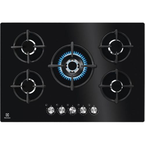 Electrolux KGG75372K Schwarz 74 cm Gas 5 Brenner LED FlameLight StepPower Counter