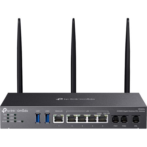 TP-LINK Omada DR3220v-4G, Dual-Band (2,4 GHz/5 GHz), Ethernet/LAN, ADSL, ADSL2, Schwarz, Tabletop-Router