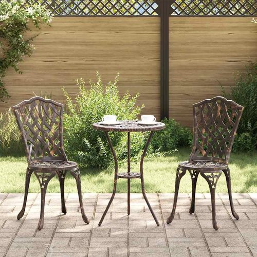 Gartenstuhl 2 pcs Bronzefarben 55 x 56,5 x 91cm Aluminium
