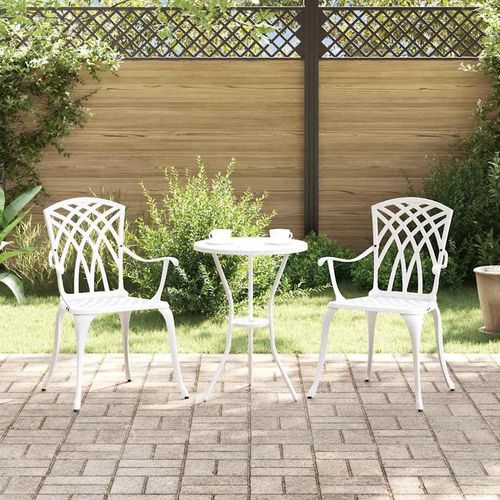 Gartenstuhl 2 pcs Weiß 55 x 56,5 x 91cm Aluminium