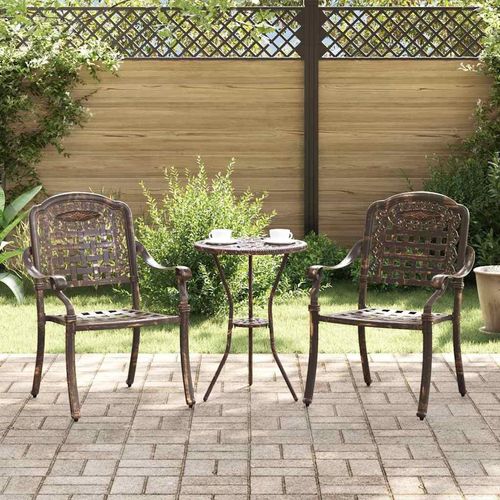 Gartenstuhl 2 pcs Bronzefarben 55 x 56,5 x 91cm Aluminium