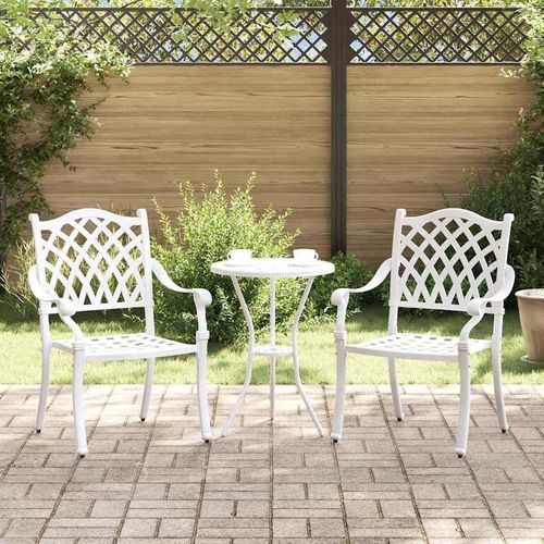 Gartenstuhl 2 pcs Weiß 55 x 56,5 x 91cm Aluminium
