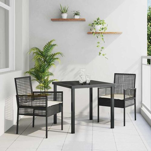 Gartenstuhl 2 pcs Schwarz 53 x 60 x 85 cm Poly-Rattan