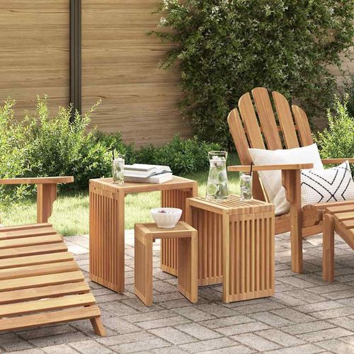 Nest von Beistelltischen Manuell 3 pcs Braun 33 x 44,5 x 51 cm