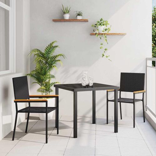Garten Stapelstühle 2 pcs Schwarz, Braun