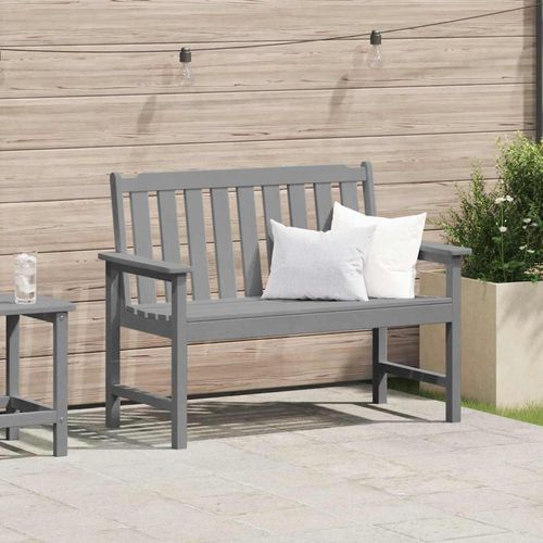 Gartenbank mit Kissen Hellgrau 120 x 59 x 88cm Plastik