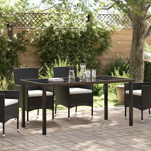 Gartentisch Schwarz 160 x 80 x 73 cm Massivholz Teak