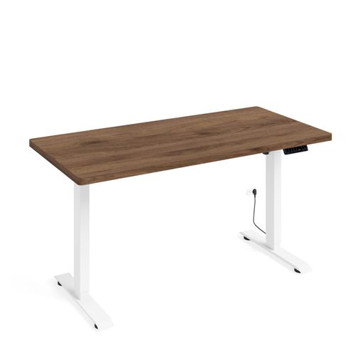Höhenverstellbarer Schreibtisch Elektrisch BIMOTION 1S 140x70x3,2 cm WEIß/NUSS