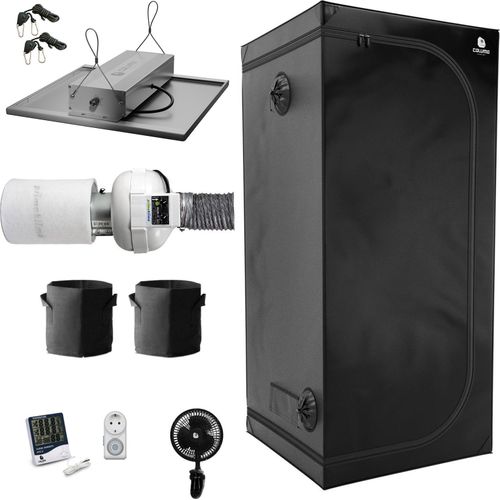 Growbox Komplett Set Classic M - PK Lüfter, 2 Pflanzen, 80x80x180cm, 150W LED