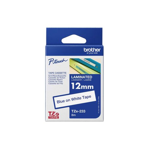 Original Brother P-Touch 1280 Series (TZE-233) Schriftband 12mm/8m Blau auf Weiss
