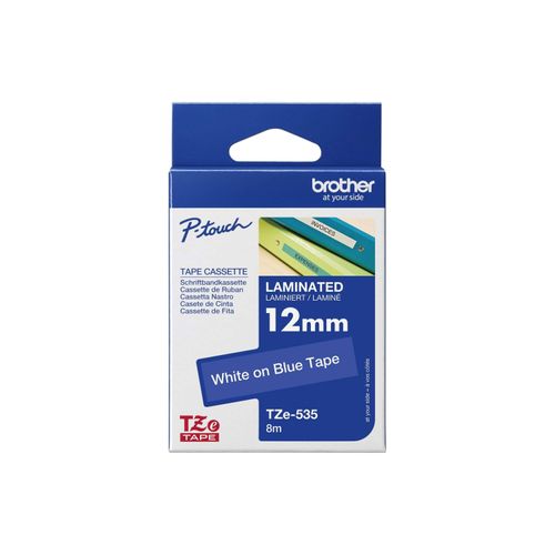 Original Brother P-Touch 2430 PC (TZE-535) Schriftband 12mm/8m Weiss auf Blau
