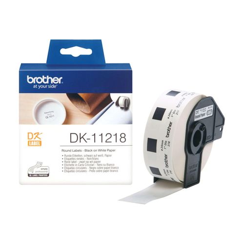 Original Brother P-Touch QL 580 (DK-11218) Etikett 1000x (24mm x 24mm) Weiss