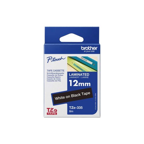Original Brother P-Touch 1280 CB (TZE-335) Schriftband 12mm/8m Weiss auf Schwarz