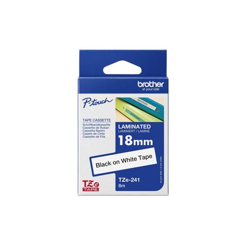 Original Brother P-Touch 9400 (TZE-241) Schriftband 18mm/8m Schwarz auf Weiss