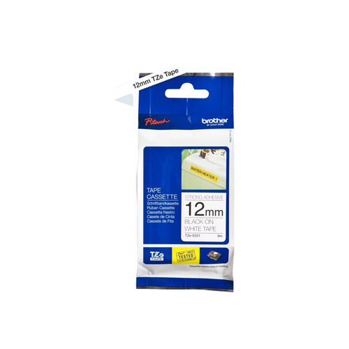 Original Brother P-Touch RL 700 S (TZE-S231) Schriftband 12mm/8m Schwarz auf Weiss