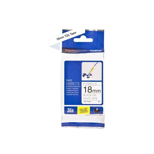 Original Brother P-Touch 9500 PC (TZE-FX241) Schriftband 18mm/8m Schwarz auf Weiss