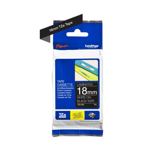 Original Brother P-Touch H 500 (TZE-345) Schriftband 18mm/8m Weiss auf Schwarz