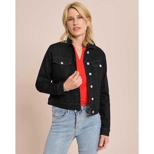 Jeansjacke mit Strasssteinen