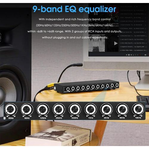 Nobsound HiFi EQ9, 9-Band EQ-Steuerung, Frequenzgang 20Hz-20kHz, niedrige THD 0,001%