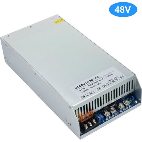 Schaltnetzteil DC 48V 40A 2000W Power Adapter Spannungswandler AC 185V-240V zu DC 48V 40Amp Schaltwandler LED-Treiber für LED-Streifenlicht CCTV Kamera Sicherheitssystem 3D Drucker Haushaltsgeräte