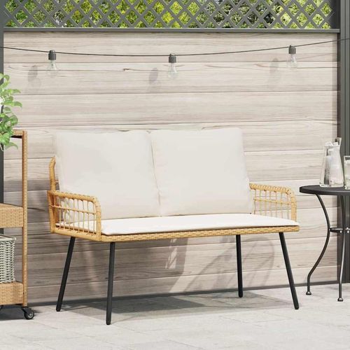 Gartenbank mit Kissen Braun 114 x 64 x 78cm Metall
