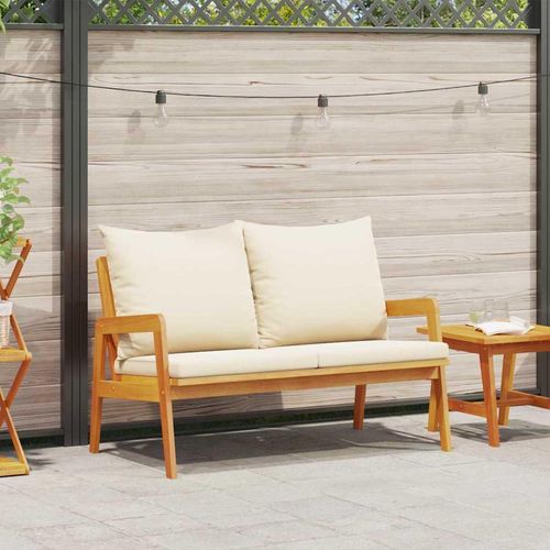 Gartenbank mit Kissen Braun Massivholz Akazie