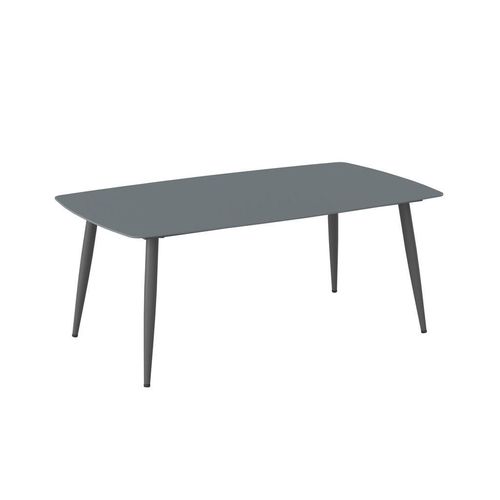 Ambia Garden Loungetisch , Dunkelgrau , Metall, Glas , rechteckig , konisch , 105x40x60 cm , Loungemöbel, Loungetische