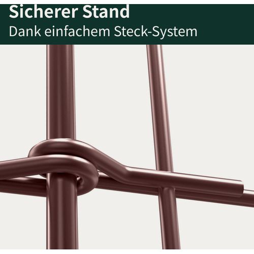 Teichzaun Gartenzaun Hundezaun - Metall Gitterzaun aus Zaunelementen, Farbe:Braun, Set:15x, Bogen:Oberbogen