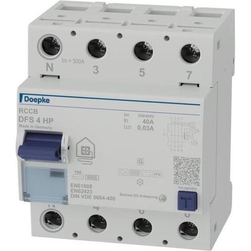 Doepke DFS4 040-4/0.03-HPFI-Schutzschalter 4p 40 A 0.03