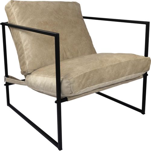 Sessel Designer Metallrahmen Extragroß Outdoor/Indoor Gartenstuhl Wohnzimmer Möbel Relax Sonnenliege Terrassen Abnehmbare Beige 80 x 78 x 70 cm