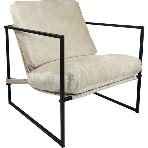 Sessel Designer Metallrahmen Extragroß Outdoor/Indoor Gartenstuhl Wohnzimmer Möbel Relax Sonnenliege Terrassen Abnehmbare Ecru 80 x 78 x 70 cm