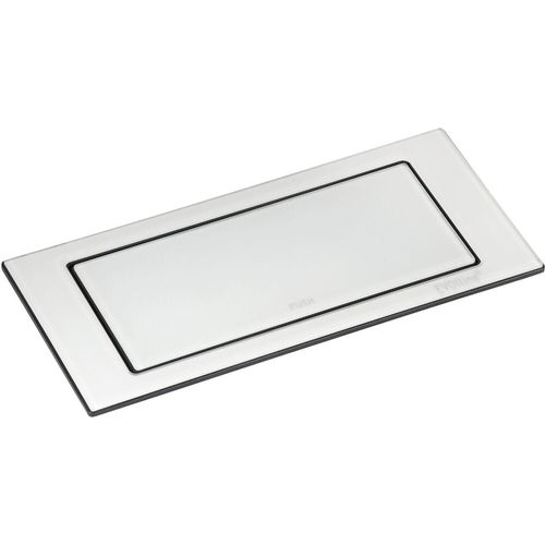EVOline Backflip Steckdose - versenkbare Steckdose 2 fach mit USB-C Charger, Kunststoff / Glas weiß matt