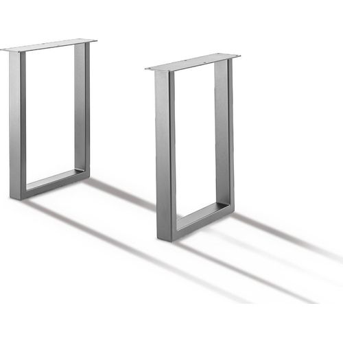 Tischfuß U 60x8x72 Stahl Edelstahlfarben
